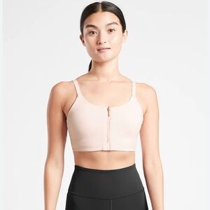 Athleta empowered daily bra adjustable straps zip front size large